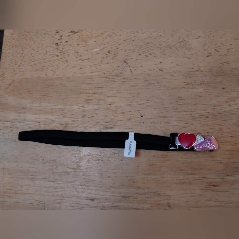New girls elastic I love cheer headband